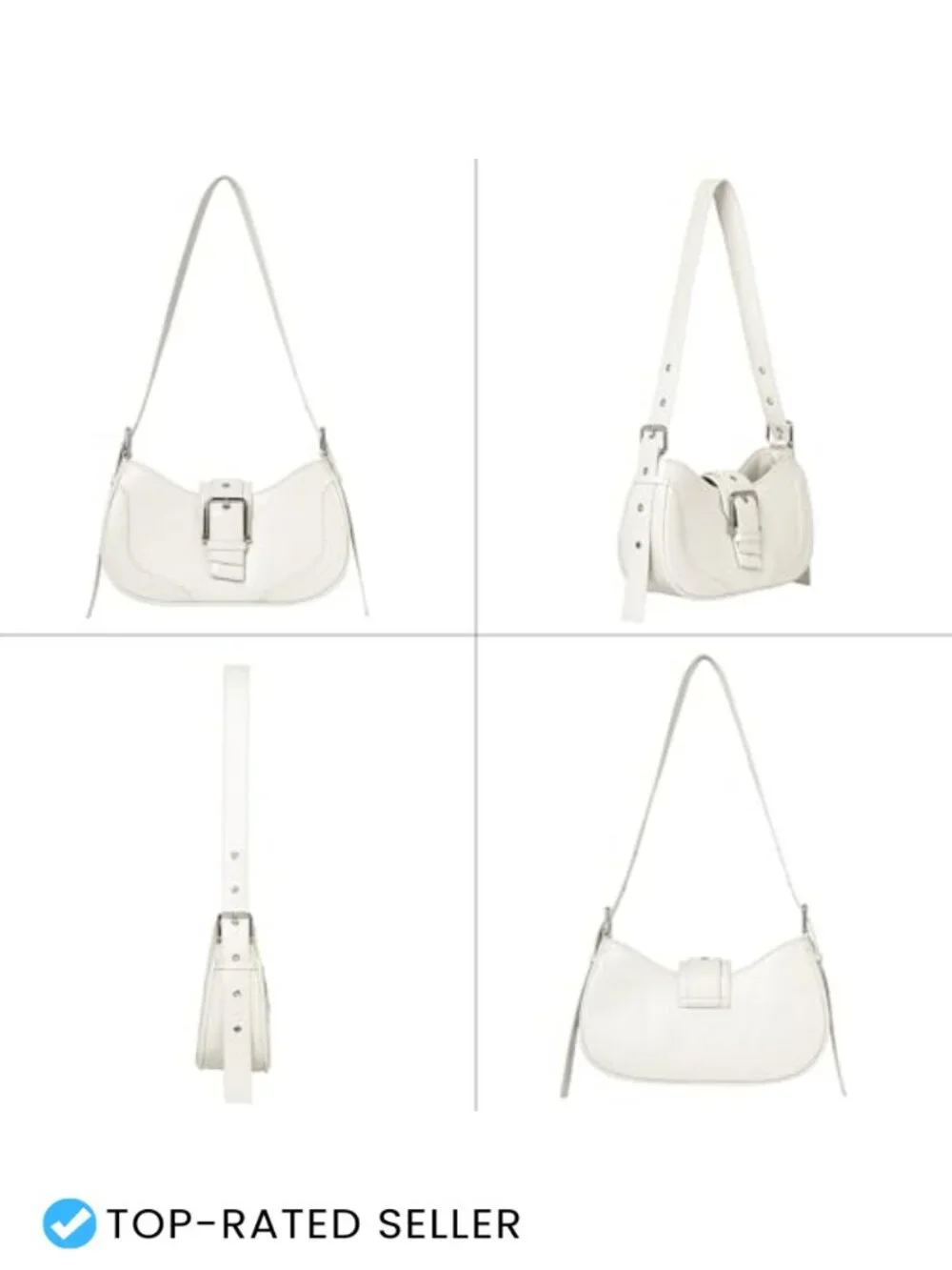 Vegan Leather Crescent Hobo Shoulder Bag Crossbody Purse for Women